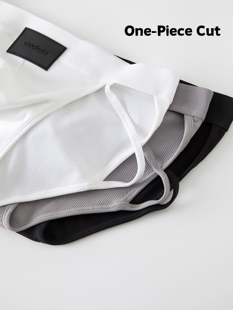 ORLVS Men's 2-Pack High Cut Cotton Briefs with 3D Pouch