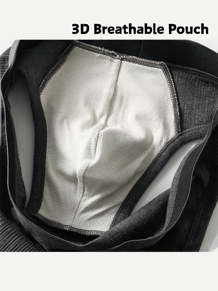 ORLVS Men's 4-Pack Cotton Mesh Pouch Briefs with Wide Waistband