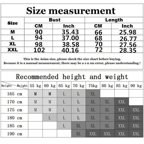 size chart of Mens Breathable Mesh Gyms Tank Tops - ORLVS.com - gay men's gym tank tops. mesh tank tops and activewear