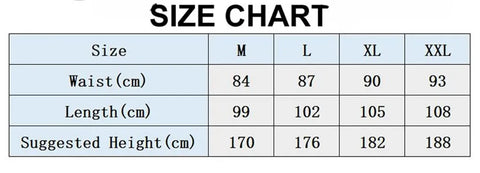size chart of Men's PU Leather Assless Cowboy Chaps - ORLVS.com - gay men's bodystocking. lingerie. fishnet and fetish wear