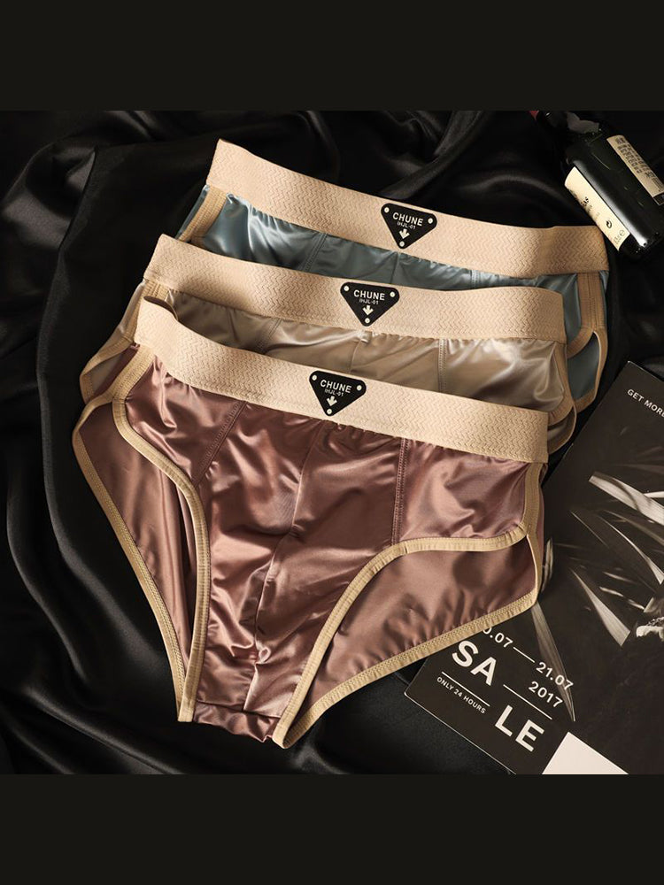ORLVS Men's 5-Pack Satin Pouch Briefs with U-Shaped Design