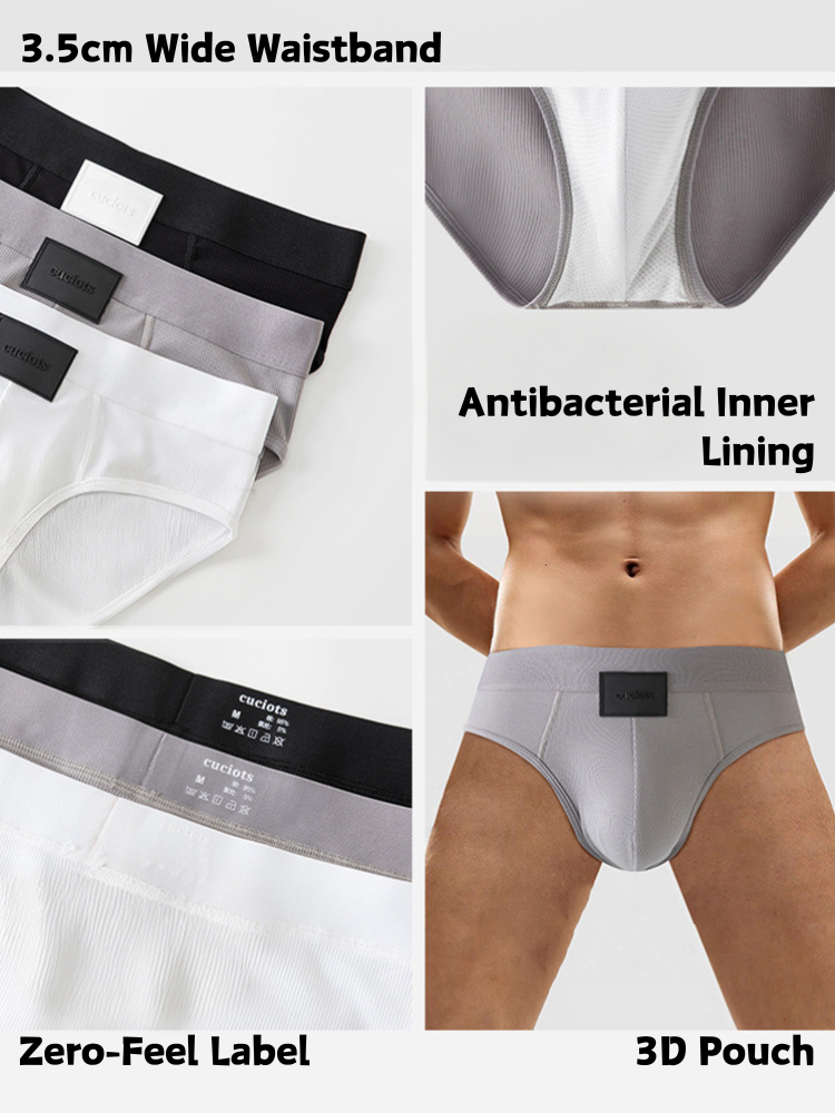 Orlvs-underwear-3 Pack Men's 3D Pouch High Elastic Antibacterial Breathable Cotton Seamless Briefs-gay-underwear
