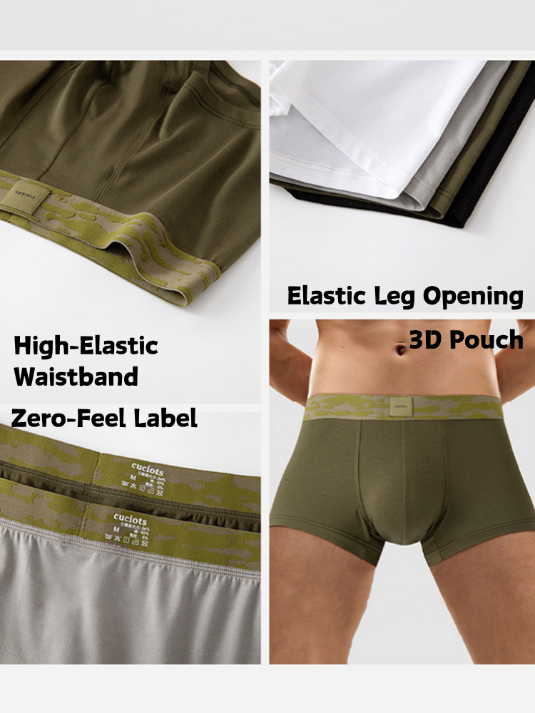 Orlvs-underwear-3 Pack Men's Modal 7A Antibacterial Moisture Wicking Quick Dry U-Pouch Trunks-gay-underwear
