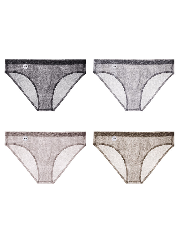 Orlvs-underwear-4 Pack Men's Ice Silk Cool 10A Antibacterial Print Seamless Breathable Briefs-gay-underwear