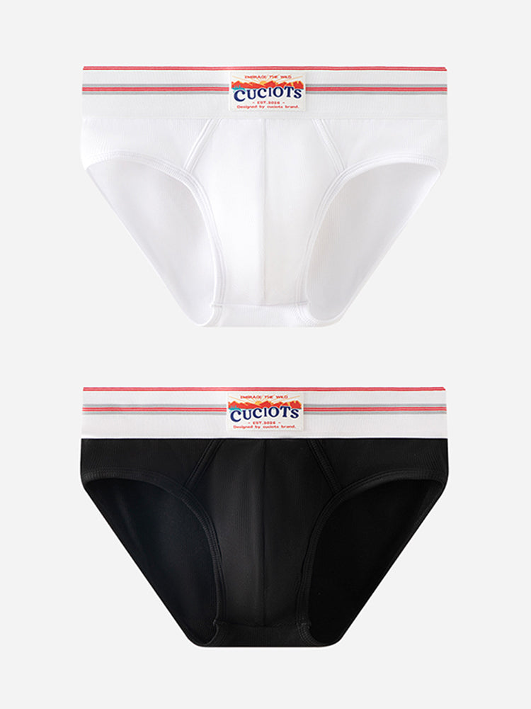 Orlvs-underwear-2 Pack Men's Modal U-Pouch Anti-Cling Breathable Quick Dry Briefs-gay-underwear