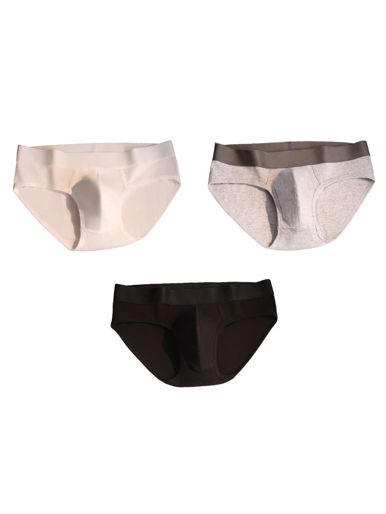Orlvs-underwear-3 Pack Men's Cotton Breathable Large Pouch Double Layer Briefs-gay-underwear