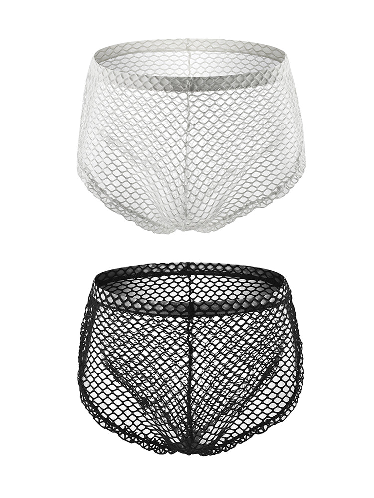 Orlvs-underwear-2 Pack Men's Mesh Breathable Button Side Opening Trunks-gay-underwear