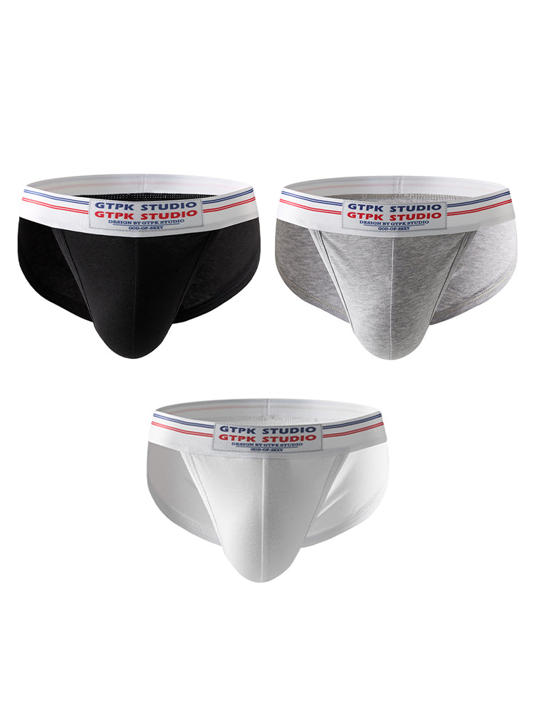 ORLVS Men's 3-Pack Mesh Pouch Briefs with Wide Waistband