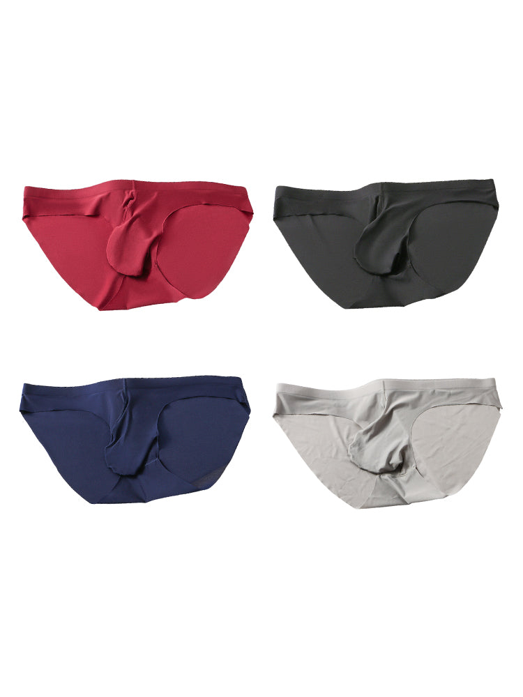 Orlvs-underwear-4 Pack Men's U-Pouch Ultra Thin Ice Silk Seamless Breathable Bikinis-gay-underwear