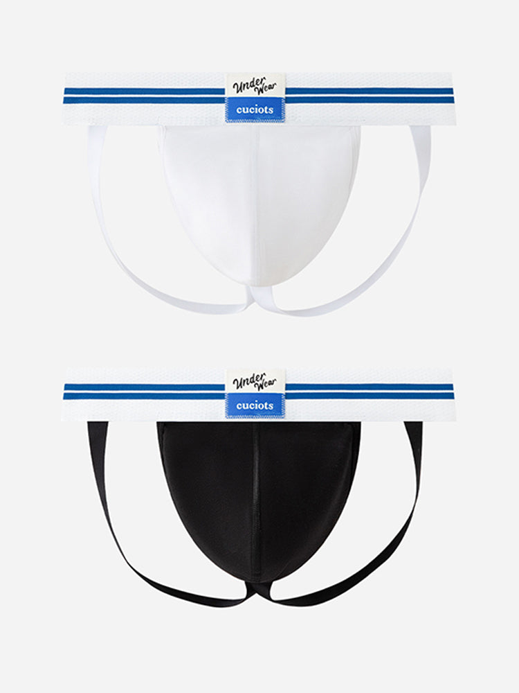 ORLVS Men's 2-Pack Modal Cotton Jockstraps with U-Shaped Pouch