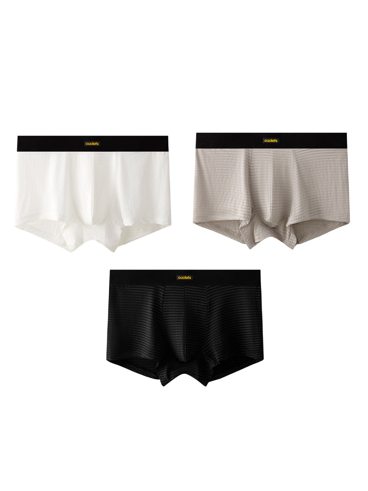 Orlvs-underwear-3 Pack Men's Ice Silk Lightweight Cool Breathable 3D Pouch Trunks-gay-underwear