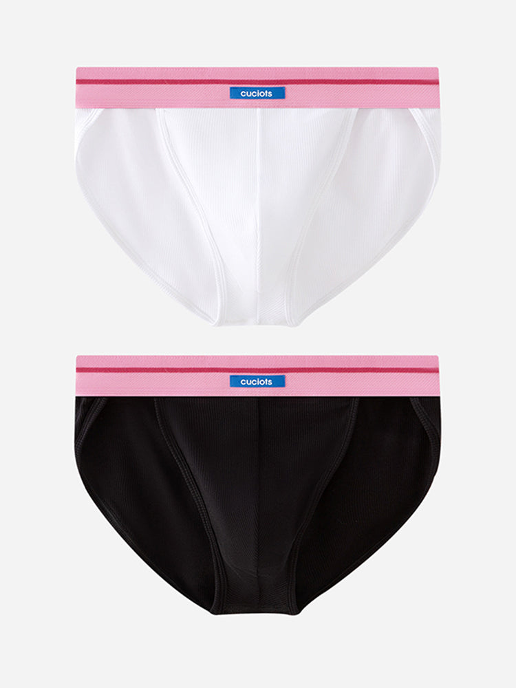 Orlvs-underwear-2 Pack Men's High Cut Cotton Breathable Large Pouch Briefs-gay-underwear