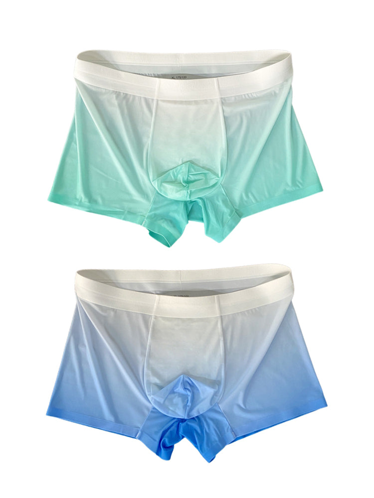 Orlvs-underwear-2 Pack Men's Ultra Thin Ice Silk Breathable Gradient Trunks-gay-underwear