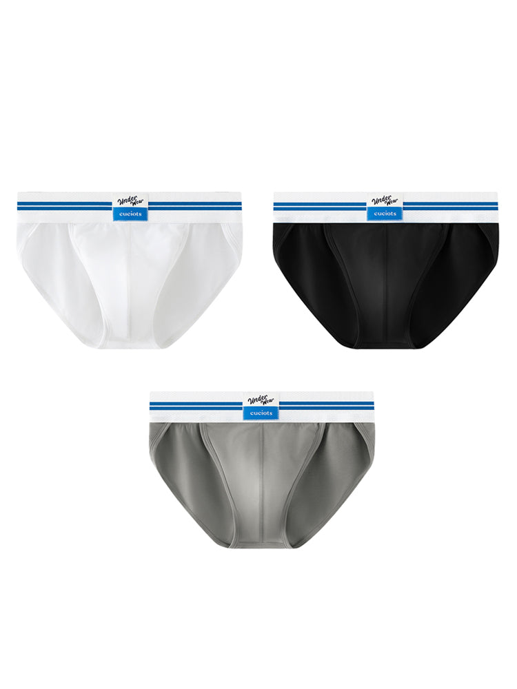 Orlvs-underwear-3 Pack Men's U-Cut 3D Large Pouch High Elastic Briefs-gay-underwear
