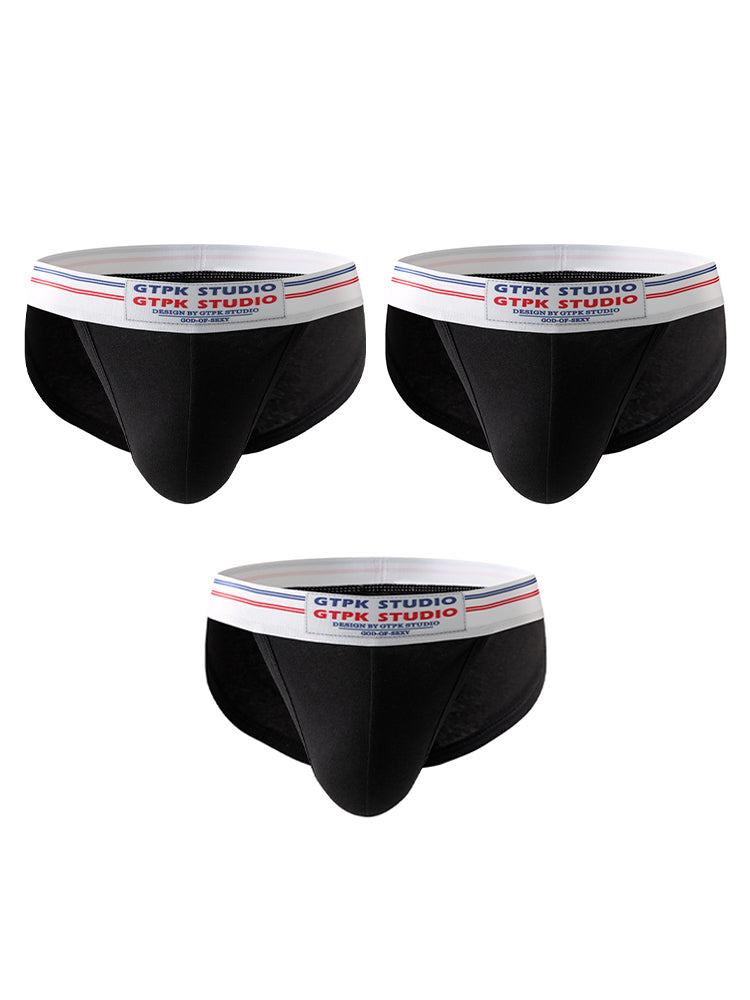 ORLVS Men's 3-Pack Mesh Pouch Briefs with Wide Waistband