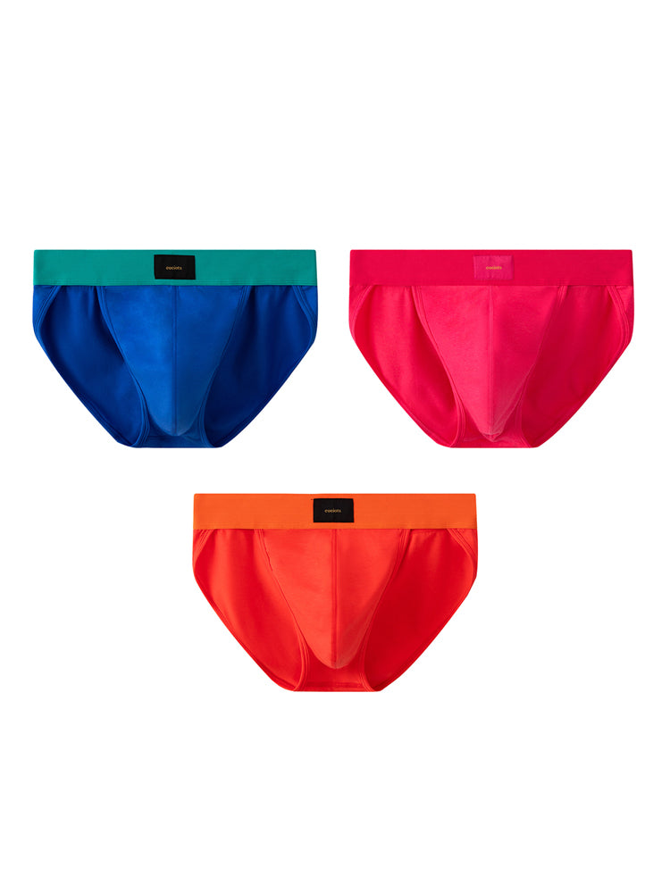 Orlvs-underwear-3 Pack Men's High Cut Double Curved Pouch Breathable High Elastic Briefs-gay-underwear