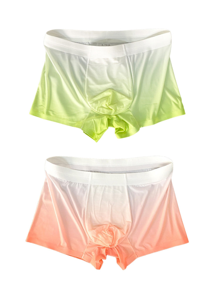 Orlvs-underwear-2 Pack Men's Ultra Thin Ice Silk Breathable Gradient Trunks-gay-underwear