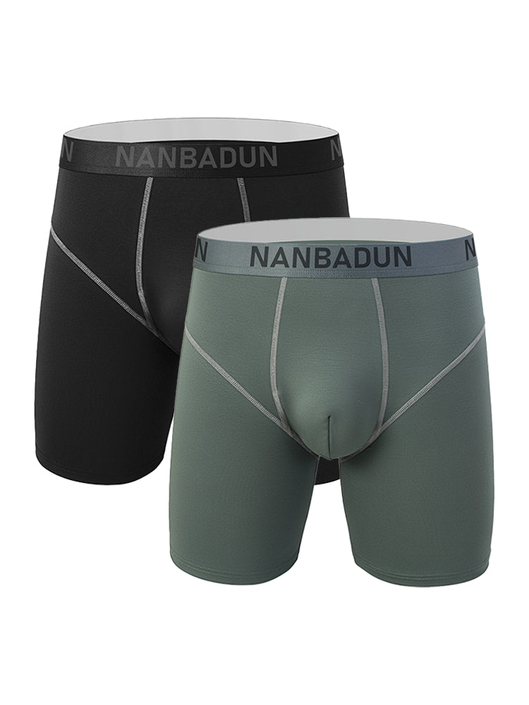 Orlvs-underwear-2 Pack Men's High Elastic Breathable Athletic Anti-Chafe Midway Briefs-gay-underwear
