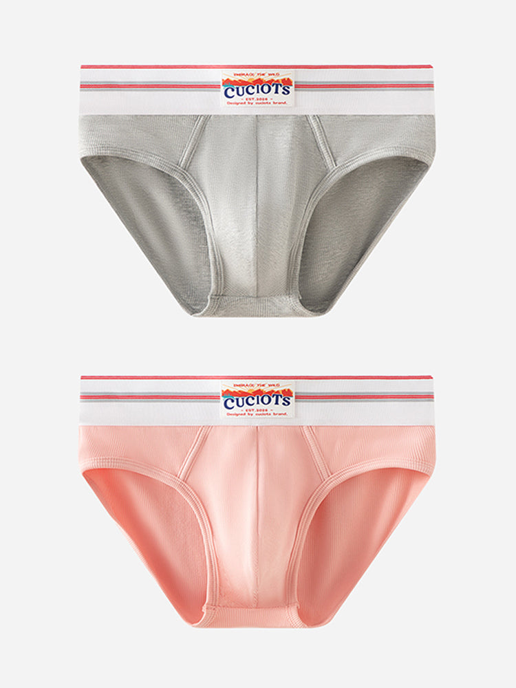 Orlvs-underwear-2 Pack Men's Modal U-Pouch Anti-Cling Breathable Quick Dry Briefs-gay-underwear