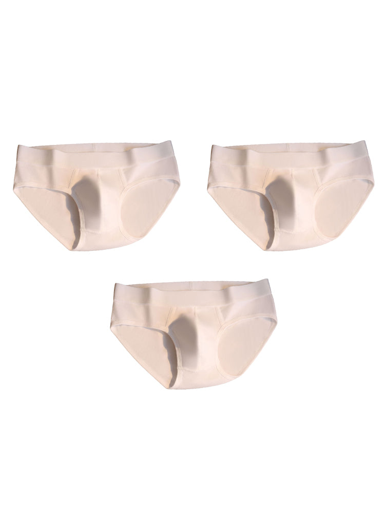 Orlvs-underwear-3 Pack Men's Cotton Breathable Large Pouch Double Layer Briefs-gay-underwear