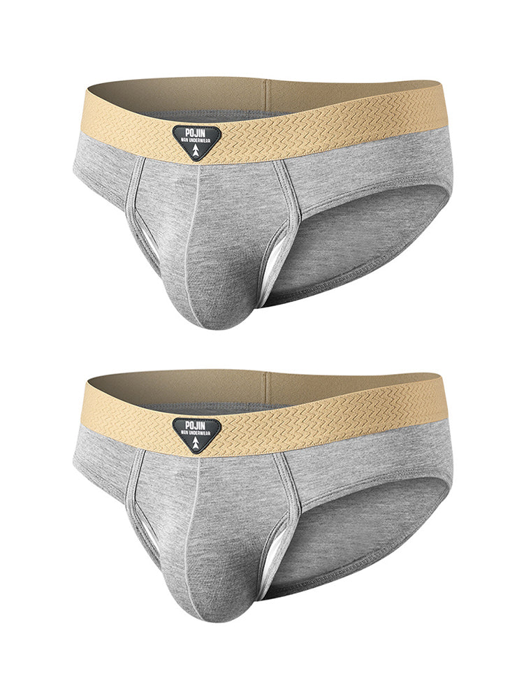 Orlvs-underwear-2 Pack Men's Teardrop Pouch High Elastic Breathable Solid Briefs-gay-underwear