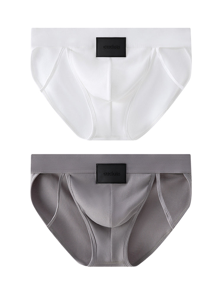 ORLVS Men's 2-Pack High Cut Cotton Briefs with 3D Pouch