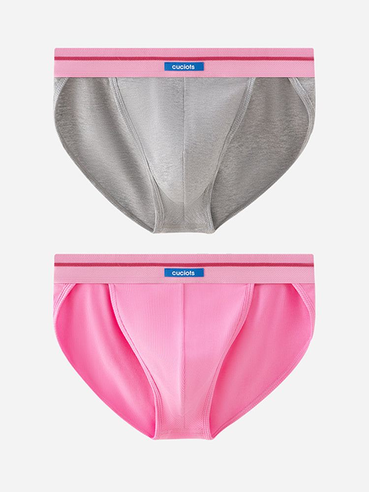 Orlvs-underwear-2 Pack Men's High Cut Cotton Breathable Large Pouch Briefs-gay-underwear