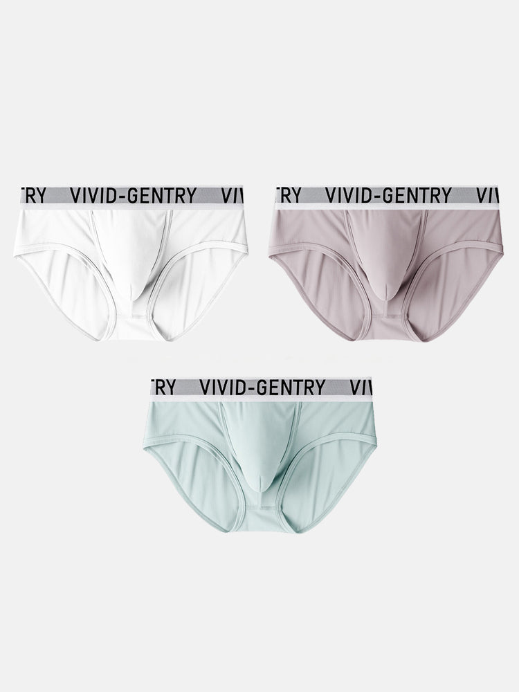 ORLVS Men's 3-Pack Mesh Pouch Briefs with Molded Design
