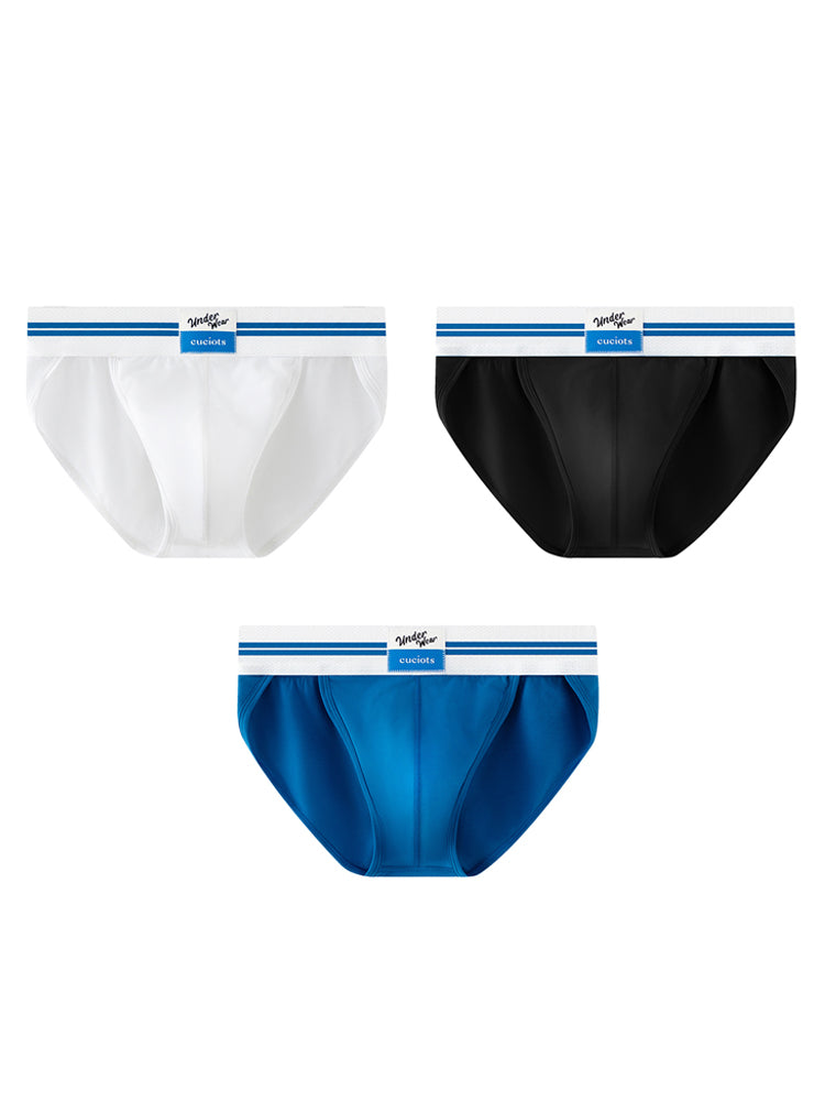 Orlvs-underwear-3 Pack Men's U-Cut 3D Large Pouch High Elastic Briefs-gay-underwear