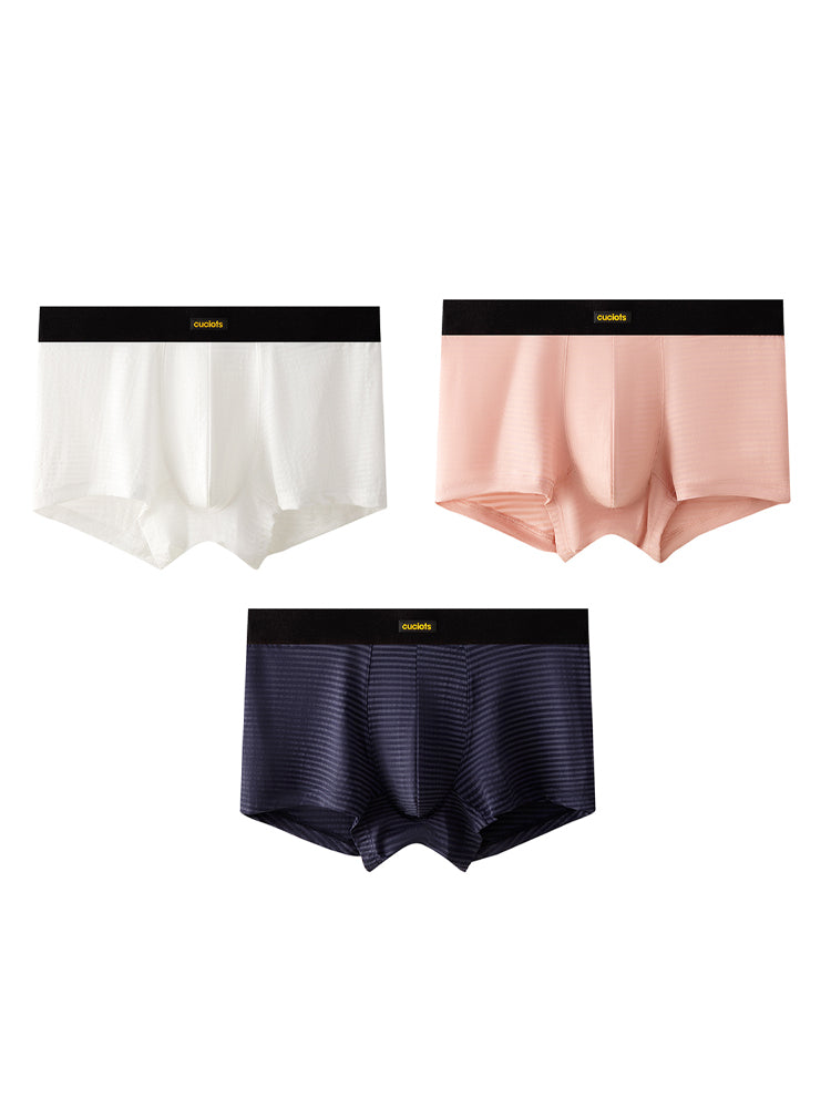 Orlvs-underwear-3 Pack Men's Ice Silk Lightweight Cool Breathable 3D Pouch Trunks-gay-underwear