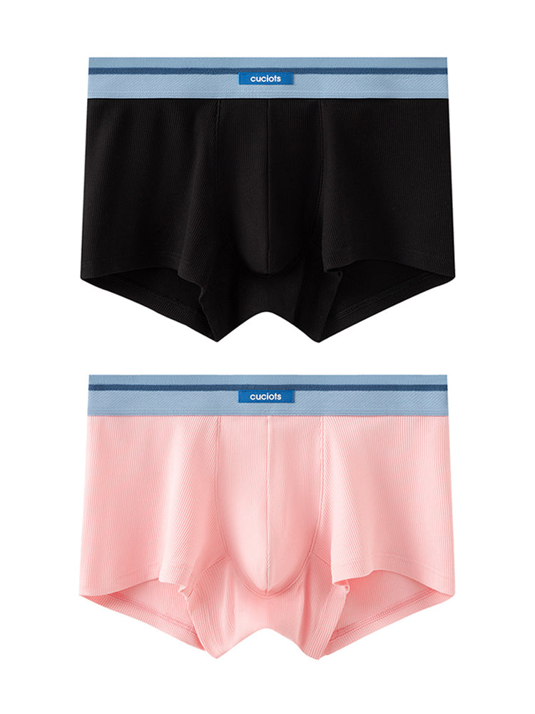 Orlvs-underwear-2 Pack Men's 3D Support Pouch Cotton Breathable Trunks-gay-underwear