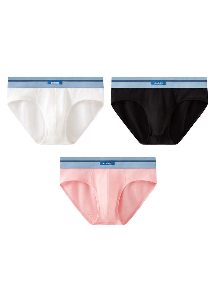 Orlvs-underwear-3 Pack Men's Comfort Cotton Stretchy Breathable Antibacterial Briefs-gay-underwear