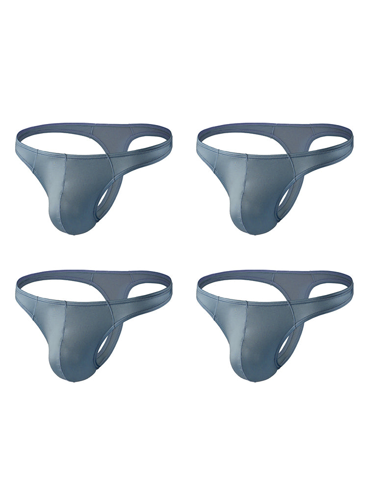 Orlvs-underwear-4 Pack Men's 3D Pouch Satin Ice Silk Ultra Thin Butt Lift Thongs-gay-underwear