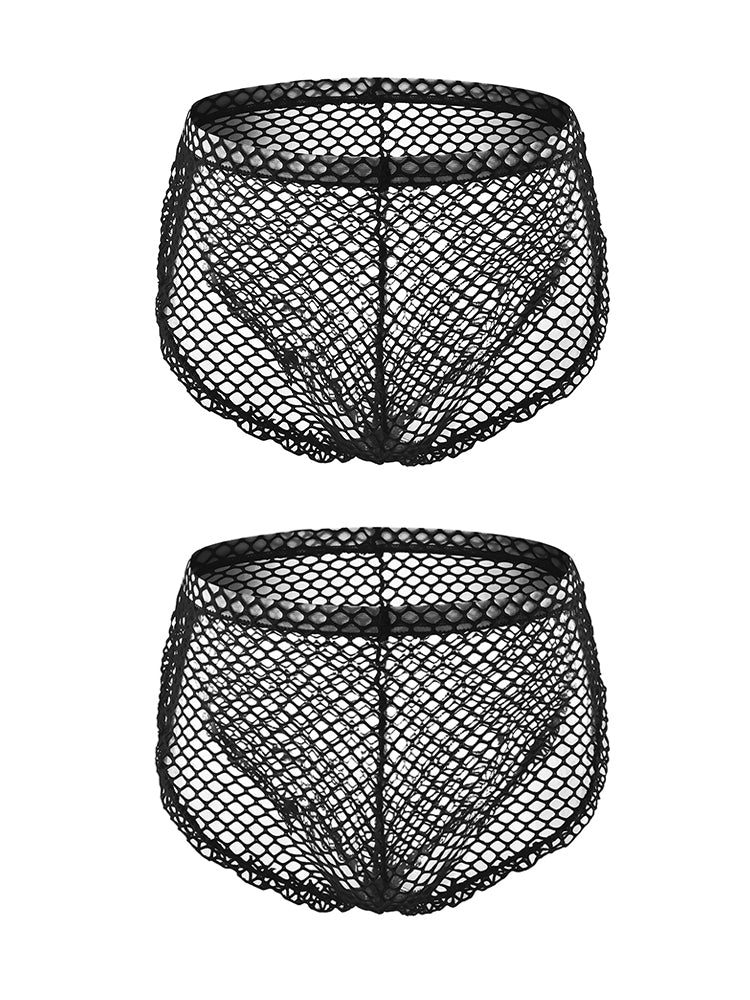 Orlvs-underwear-2 Pack Men's Mesh Breathable Button Side Opening Trunks-gay-underwear