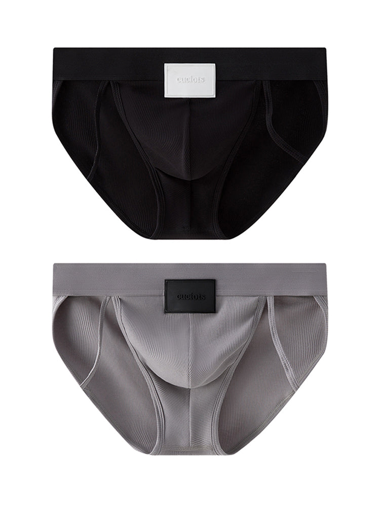 ORLVS Men's 2-Pack High Cut Cotton Briefs with 3D Pouch