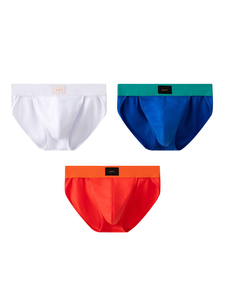 Orlvs-underwear-3 Pack Men's High Cut Double Curved Pouch Breathable High Elastic Briefs-gay-underwear