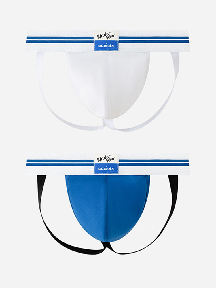 ORLVS Men's 2-Pack Modal Cotton Jockstraps with U-Shaped Pouch