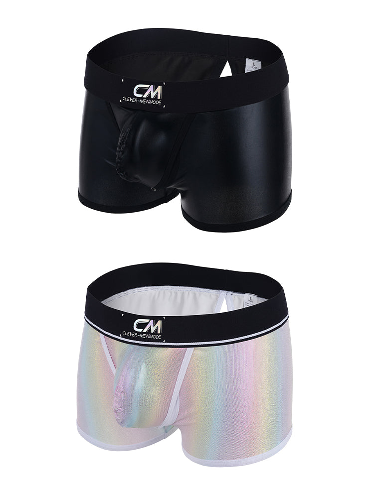 Orlvs-underwear-2 Pack Men's Front & Back Open 3D Pouch Trunks-gay-underwear