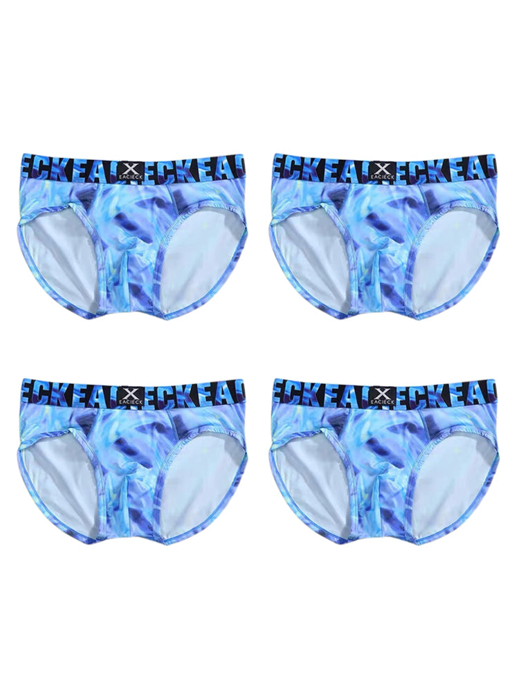 Orlvs-underwear-4 Pack Men's U-Pouch Breathable Ice Silk Print Athletic Briefs-gay-underwear