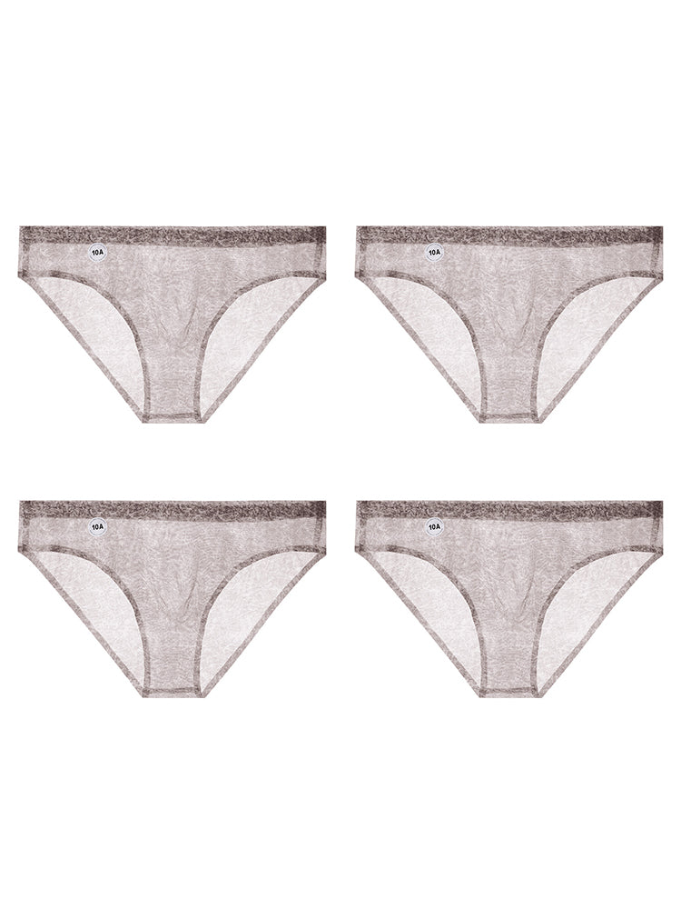 Orlvs-underwear-4 Pack Men's Ice Silk Cool 10A Antibacterial Print Seamless Breathable Briefs-gay-underwear