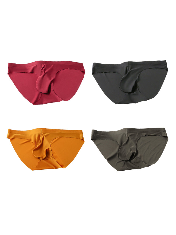 Orlvs-underwear-4 Pack Men's U-Pouch Ultra Thin Ice Silk Seamless Breathable Bikinis-gay-underwear