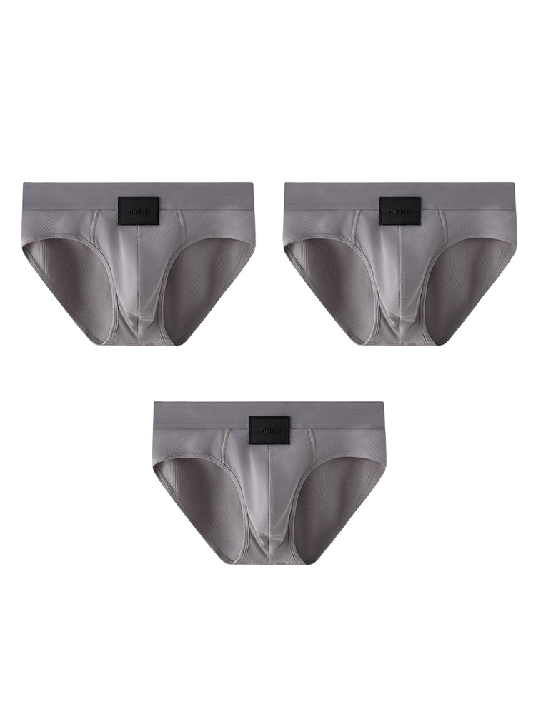 Orlvs-underwear-3 Pack Men's 3D Pouch High Elastic Antibacterial Breathable Cotton Seamless Briefs-gay-underwear
