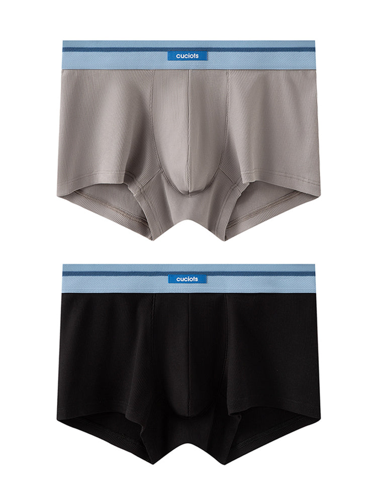 Orlvs-underwear-2 Pack Men's 3D Support Pouch Cotton Breathable Trunks-gay-underwear