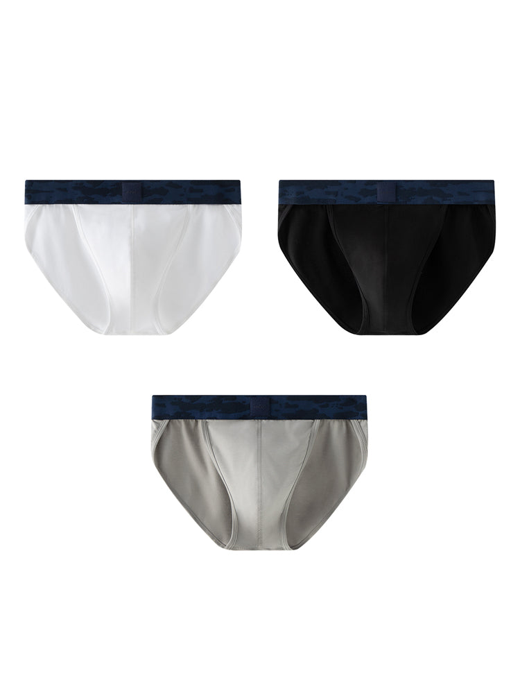 Orlvs-underwear-3 Pack Men's Modal Breathable Double Pouch High Cut Briefs-gay-underwear