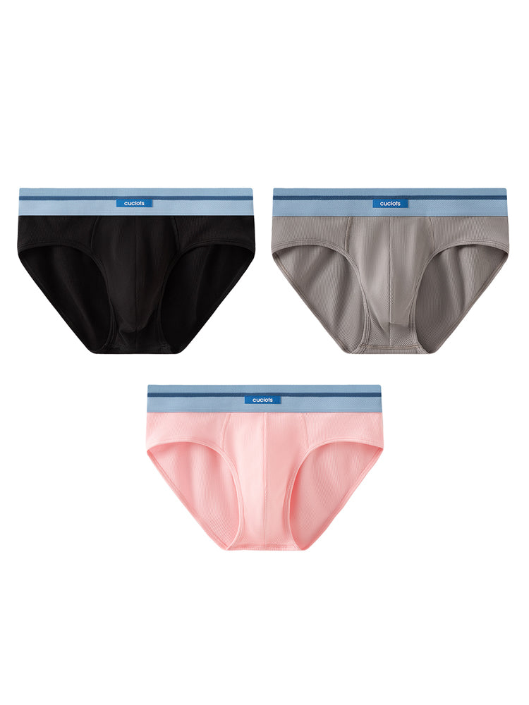 Orlvs-underwear-3 Pack Men's Comfort Cotton Stretchy Breathable Antibacterial Briefs-gay-underwear