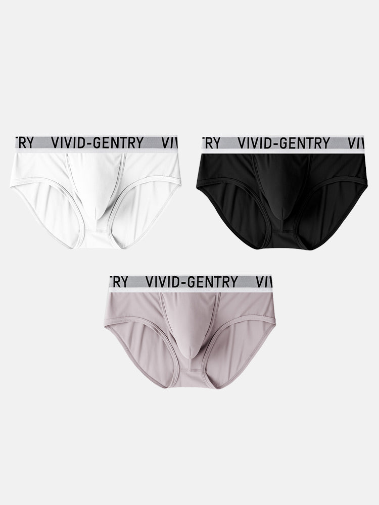 ORLVS Men's 3-Pack Mesh Pouch Briefs with Molded Design