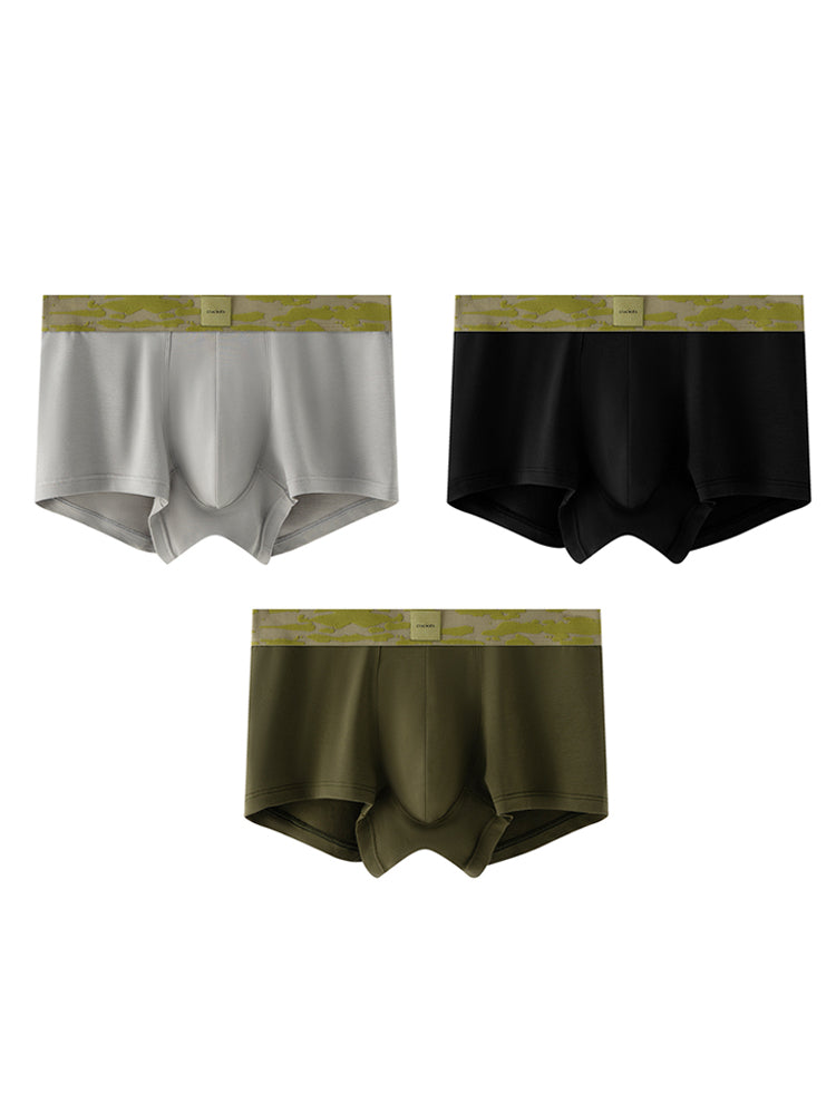 Orlvs-underwear-3 Pack Men's Modal 7A Antibacterial Moisture Wicking Quick Dry U-Pouch Trunks-gay-underwear