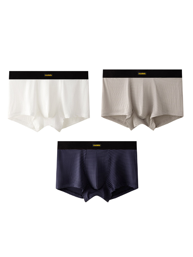 Orlvs-underwear-3 Pack Men's Ice Silk Lightweight Cool Breathable 3D Pouch Trunks-gay-underwear