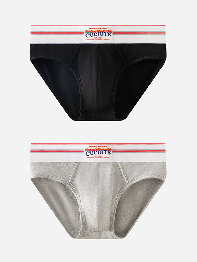 Orlvs-underwear-2 Pack Men's Modal U-Pouch Anti-Cling Breathable Quick Dry Briefs-gay-underwear
