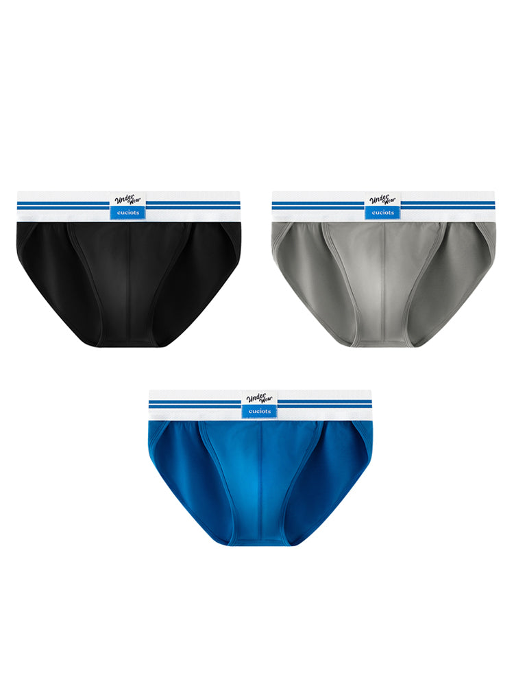 Orlvs-underwear-3 Pack Men's U-Cut 3D Large Pouch High Elastic Briefs-gay-underwear